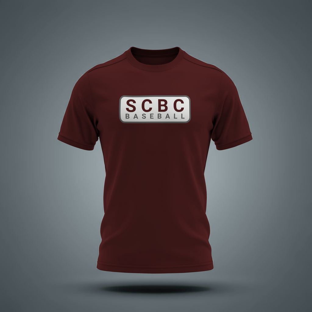 SCBC BASEBALL TEE - DARK MAROON